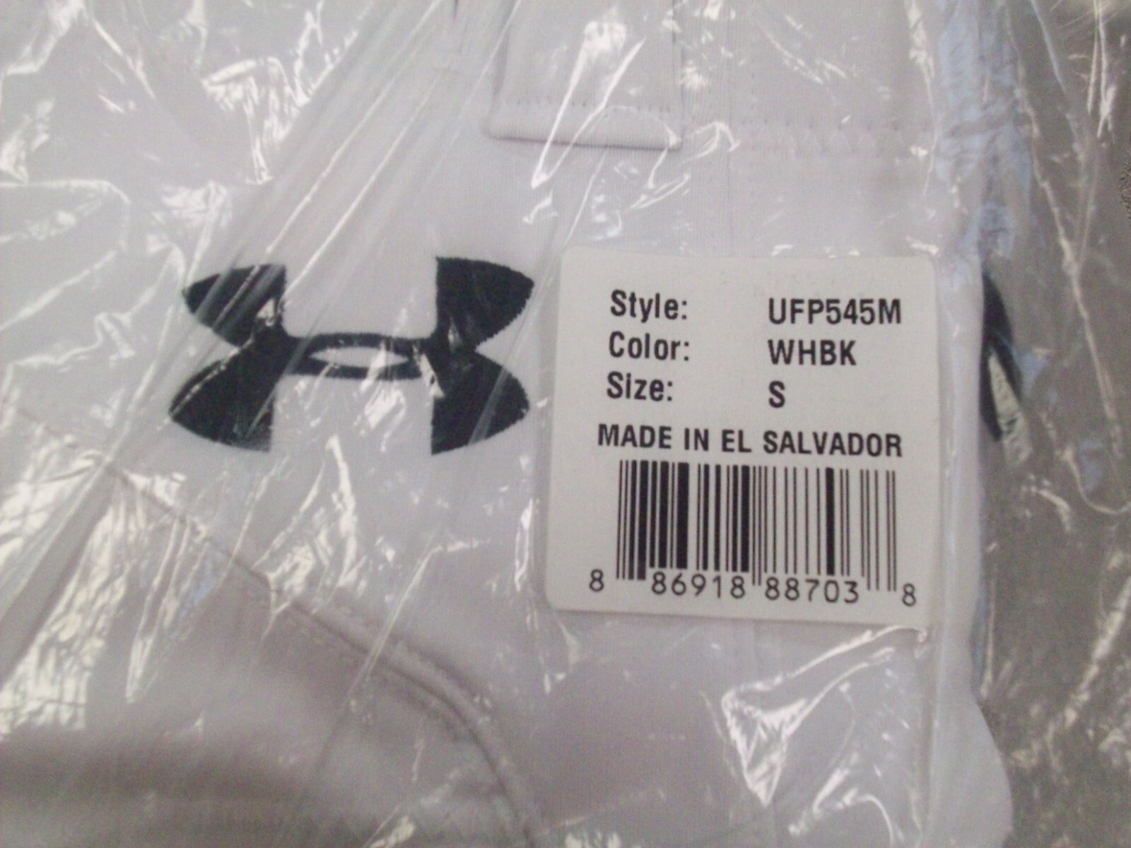Under Armour Football Pants Men's SM White Black Sports New with Tags