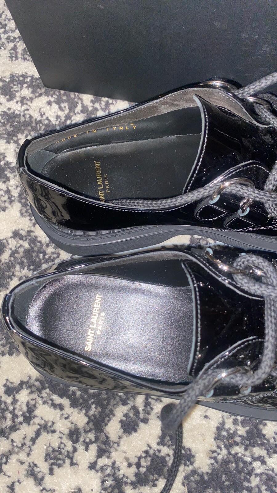 Mocassini stringati Vernice Saint Laurent Teddy 10 taglia 37 5