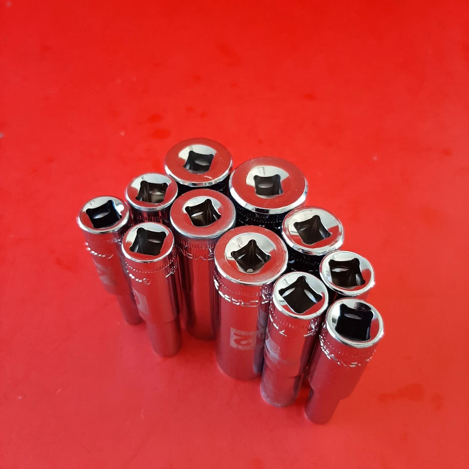 NEW Craftsman Easy Read 4-14mm 1/4" Drive Metric Deep 6 Point Socket Set 11 Pc - Image 4 of 4