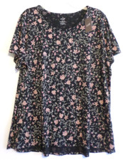 NWT PURE JILL J JILL SS SCOOP NECK PIMA ELLIPTICAL TEE-XL-GREYSTONE VINES