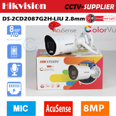 Hik ColorVu 8MP DS-2CD2087G2H-LIU POE Bullet IP Camera Smart Hybrid Light