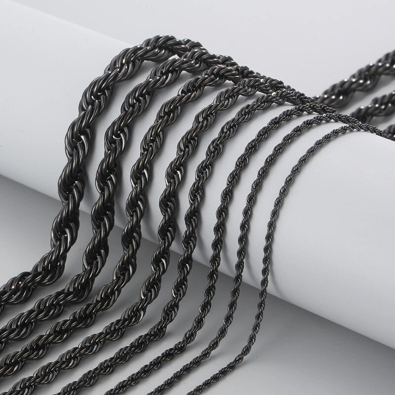 Black stainless steel necklace outlet