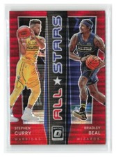 Stephen Curry/Bradley Beal 2021-22 Donruss Optic All Stars Red Pulsar SSP #2