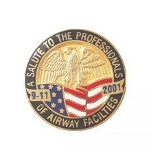Collinson 9-11 Commemorative Tribute to Airway Facilities Lapel Pin Eagle Flag