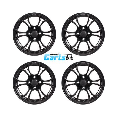 GTW 14x7 Spyder Matte Black Wheel Set of 4 - 3:4 Offset Universal Fit - Picture 1 of 3
