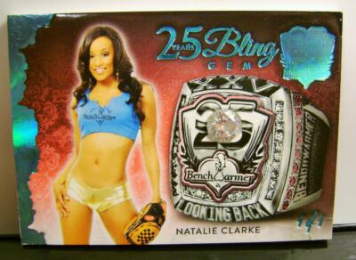 NATALIE CLARKE ICE BLUE 1/1 ONE OF ONE BENCHWARMER 25 YEARS BLING GEM 2019 RARE