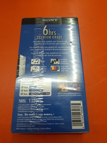 ⭐️⭐️⭐️⭐️⭐️Sony T-120 6HRS Premium Grade Blank Tape - Picture 2 of 2