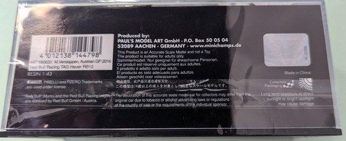 Minichamps 1:43 Red Bull Racing RB12 2nd Place Austrian GP 2016 Max Verstappen - Picture 4 of 7