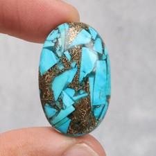 Loose Natural Copper Turquoise 29.5 Ct. Oval Cabochon Stone Certified
