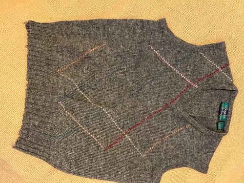 Vintage sweater vest men medium wool, by Colours by Alexander Julian, made in NZ