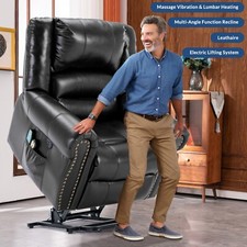Electric Power Lift Recliner Chair with Heat and Massage Lift Chair for Seniors
