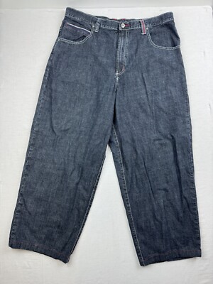 パンツ vintage typewriter jeans pants Vintage Route 66 Jeans Adult 35x27 Black Baggy Wide Leg Y2K Punk