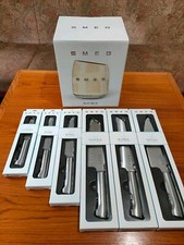 Blocco coltelli Smeg beige incluso set 6 coltelli nuovo originale scatola originale