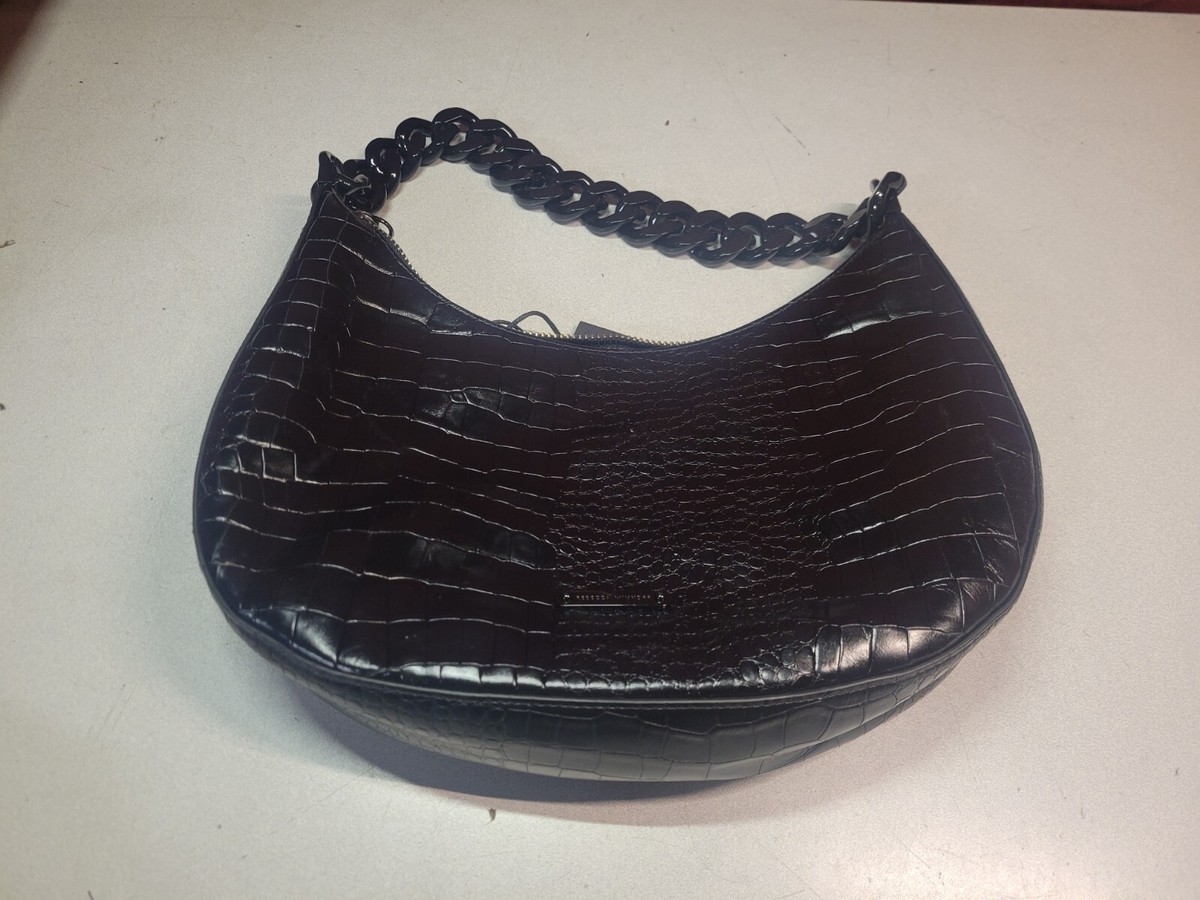 Rebecca Minkoff Julian Croissant Croc Embossed Leather Shoulder