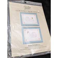 Something Special Counted Cross Stitch 50163 Swan Pictures Candamar Vintage 80s