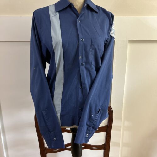 Vintage Blue Pan Am Airlines maintenance  Work  Shirt by Expel Small-Regular - Picture 1 of 8