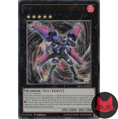 Yugioh Number C105: Battlin' Boxer Comet Cestus MP14-EN029 Ultra Rare 1st Ed MP