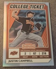 2022 Panini Elite Extra Edition Justin Campbell Rookie College Ticket Holo Prizm