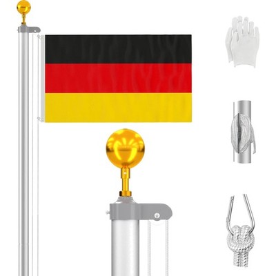 Fahnenmast 6m Aluminium Fahnenmast Garten Flaggenmast mit Flagge Seil