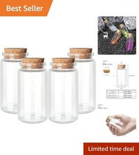 4pcs 100ml / 3.4 oz. Small Glass Jars with Cork Lids, Spell Jars, Glass Bottl...