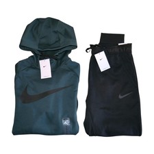 Nike Therma-fit Joggers Set Men's Size M Sweatsuit Fleece Tracksuit Green NWT