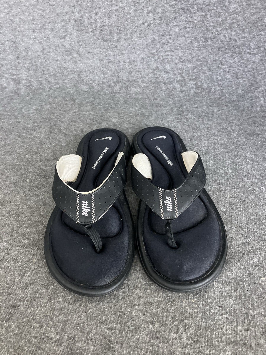 Nike Comfort Cushioned Footbed Flip Flops Women's Thong Sandals Black