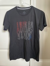 adidas Women's Black Adidas Colorful Logo T-shirt Size Medium