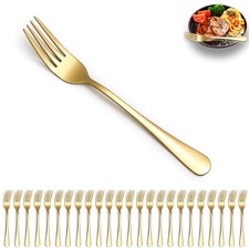 Gold Dinner Forks 24 Pieces Stainless Steel Titanium Plating Table for Home