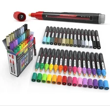 TOOLI-ART acrylic paint pens 28 colors, set of 30 #c2ca2e