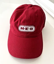 H-E-B Red Baseball Cap Texas Grocery Store Hat Preowned, Lightly Used