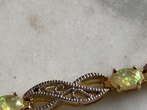 Gioielli vintage -925 FAS argento sterling con pietre opali - Foto 7 di 17