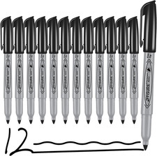 Permanent Markers, 12 Packs Permanent Markers Bulk, Quick Drying in One Second,