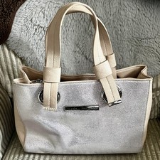 Borsa Moda In Pelle Rosinabag Champagne Alcantara Grab 2 manici tracolla staccabile