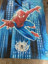 Spider-Man Kids Reversible Twin Comforter 80x60" Laundered Cotton Blend