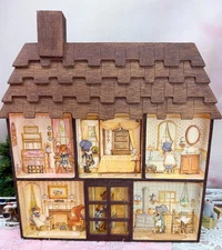 Vtg Holly Hobbie Country Hutch Kit Country House #715 DIY Dollhouse—COMPLETED