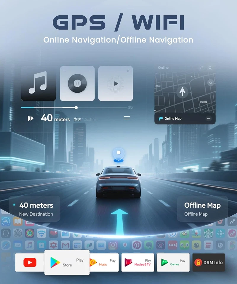 10.1 inch Double Din Android 15 Car Stereo Radio Head Unit GPS CarPlay Bluetooth - image 4 of 4