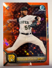2022 Bowman Chrome Orange Sapphire Roansy Contreras #/75 Pirates