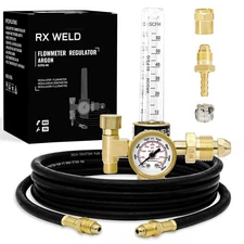 RX WELD Argon Regulator Flowmeter Gas Gauge for Mig Tig Weld with Gas Welding...