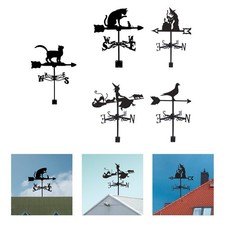 Black Wrought Iron Weather Vane, Direction Indicator, Farm Scene, Classic