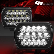 Pair of Black LED 7x 6" H6054 Sealed Beam Headlight Lamps for Toyota Jeep Pickup