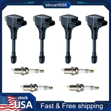 4Pcs Ignition Coil & 4X Iridium Spark Plug UF549 For Nissan Altima Sentra L4 US