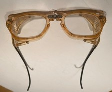 Vintage Willson Folding Hinged Safety Glasses Mesh Sides Aviation Steampunk USA
