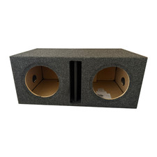 15 in Dual Vented Divided Chambers Premium Charcoal Carpeted Subwoofer Box Subwo