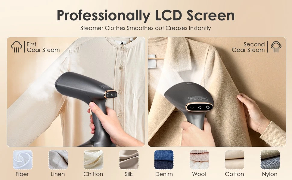 1-Portable Handheld Garment Steamer 1800W For Clothes Leak-proof 2 Steam