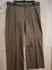 GAP The Trouser Ankle Wool Pants Women's Wide Leg Brown Size 12