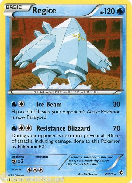 Regice 24/98 :: Ancient Origins :: Rare Mint Pokemon Card