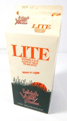 Steve Carlton Lehigh Valley Farms LITE Empty Milk Carton