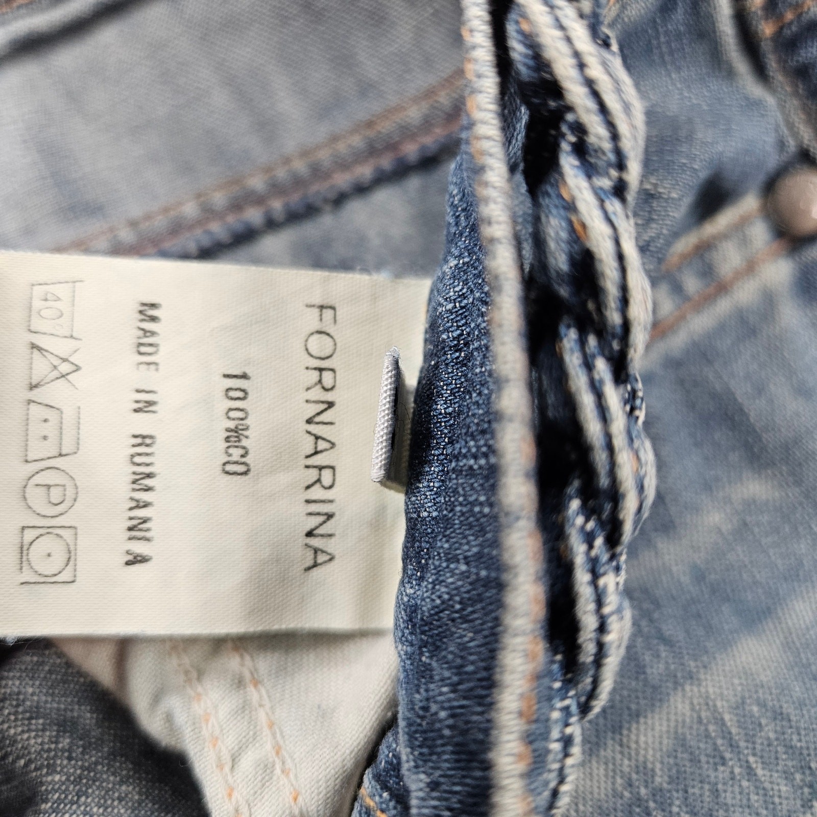 Y2k Fornarina Low-Rise Flared Jeans Braided Detail - Size 26 image 10