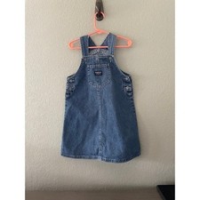 Vintage Oshkosh B'gosh Girls Small 6 Skirtall Denim Blue Overall Dress