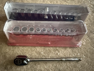 #ad Snap On Tools Fdx 1 4 Inch Semi Deep Socket Sets 1 4 In Long Ratchet New $450.00